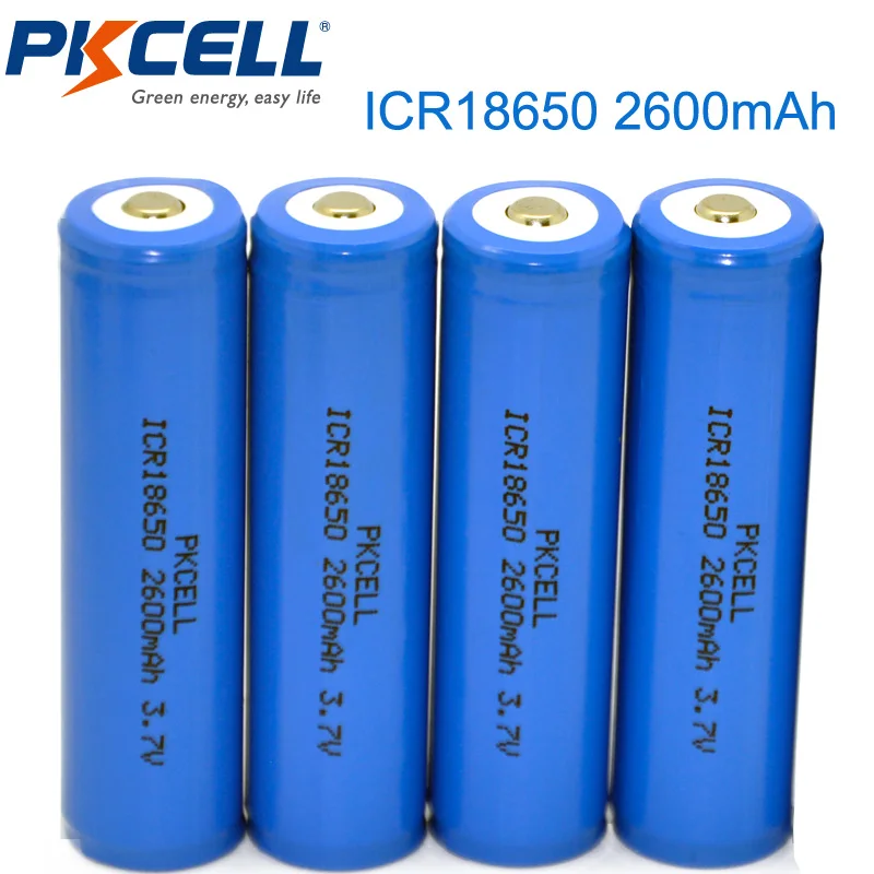 Pile Lithium ICR 18650-3.7V 2600 mAh PKCELL Li-ion Rechargeable