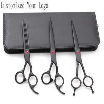 

Suit 7" Japan Stainless Engraving Logo Grooming Scissors Straight Scissors Thinning Shears Dog Curved Scissors Pets Shears C3102