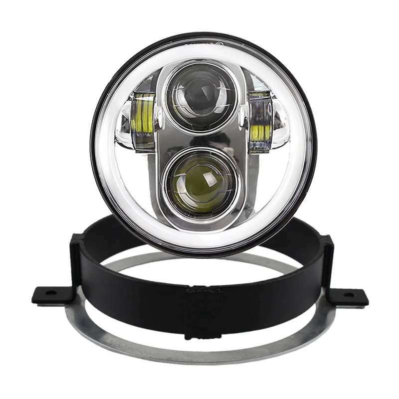 FADUIES хромированный 5,75 дюймовый светодиодный фонарь для мотоцикла с Halo кольцом для Honda VTX 5 3/" светодиодный комплект фар с кронштейном