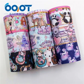 

OOOT BAORJCT I-19225-468,38mm,10yards Cartoon Thermal transfer Printed grosgrain Ribbons,bow cap DIY accessories decorations