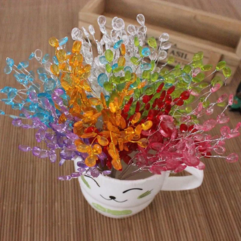 

20PCS,Length:15CM,Fashion Acrylic Crystal Drop Beads,Party Favors Spray Display Flowers bouquet,Wire Stems,Wedding Decorations