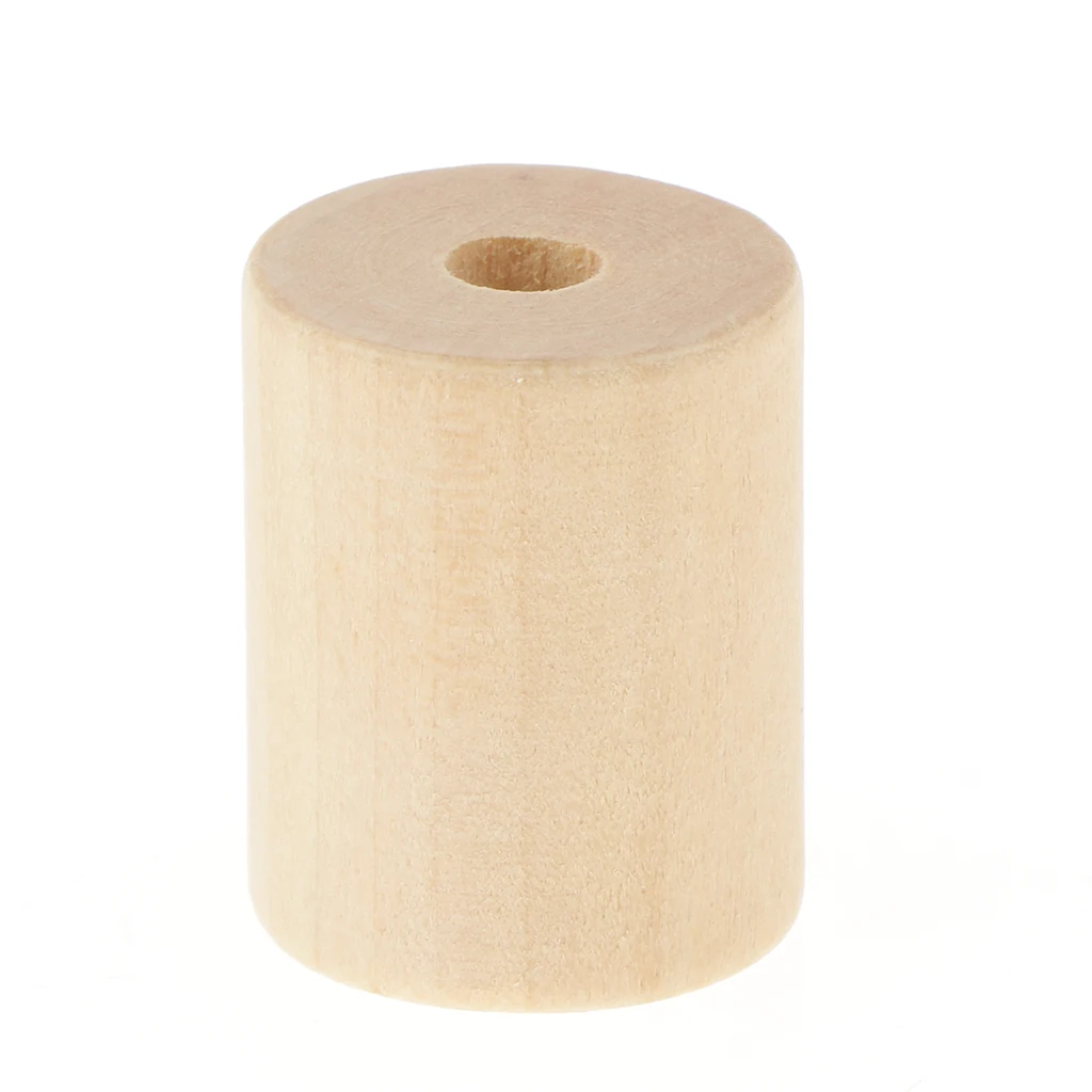 20 Pieces  Montessori Teaching Aids Material Wooden Beads Cylinder Unfinished Tube Bead DIY Crafts Toy 