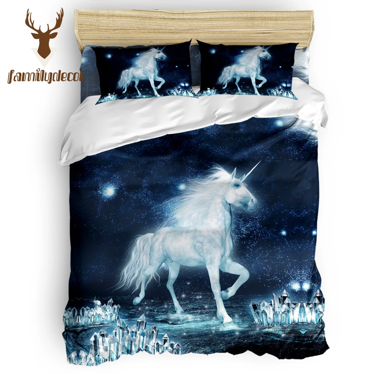 

Familydecor Diamond White Unicorn Bedding Sets Duvet Set Covers George 4 Piece Bedding Sets Quilted Duvet Set California King