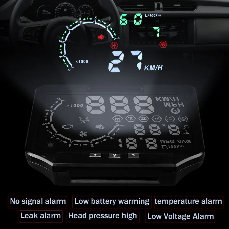 Bluetooth автомобильный HUD Дисплей автомобиля TPMS HUD& датчик контроля давления в шинах цветной проекционный сигнал превышения скорости диагностики