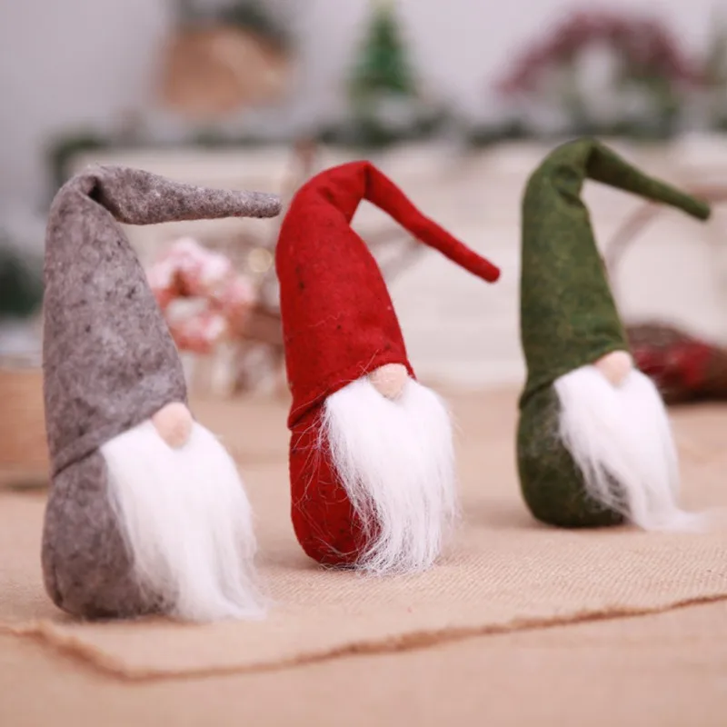 Мини шведский Рождество Санта Клаус Tomte Длинная с капюшоном гном плюшевые куклы сделанное вручную украшение для дома коллекционные куклы Настольный орнамент
