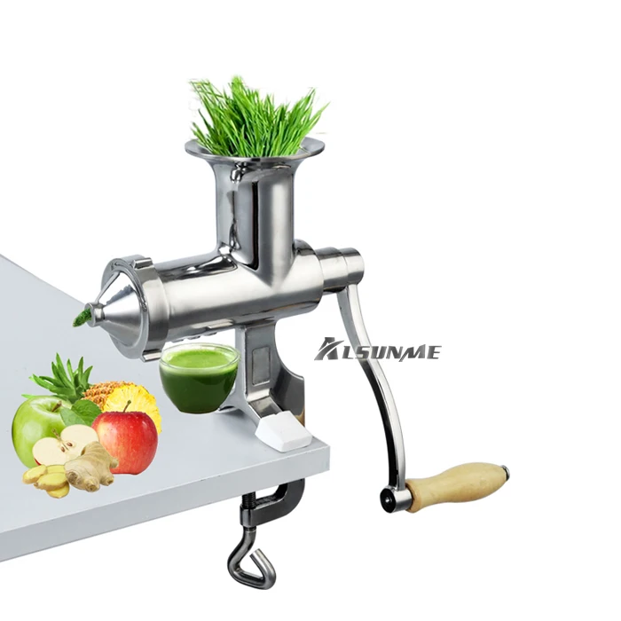 

2018 New Model manual Hand Crank High Juice Yield stainless steel Leafy Vegetables Squeezer Juicer WheatGrass Juicer