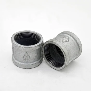 

2PCS Coupling DIY Home Furnishings Decorative Bushing Steel Pipe Fittings Malleable iron Sockets Parallel Threads with Ribs