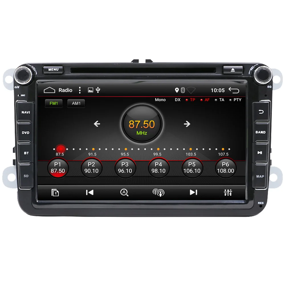 Cena Eunavi 8 2 din Android 9 samochodowy odtwarzacz dvd radio dla VW Volkswagen Polo Jetta passat b6 b7 cc fabia skoda Touran golf 6 Tiguan nawigacja gps