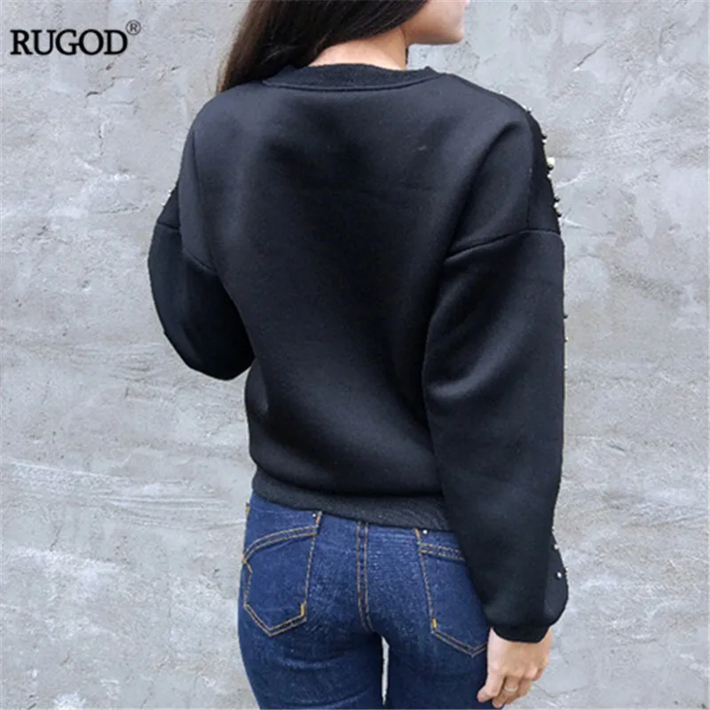 RUGOD New Hot Diamond Beading Bomber Jacket Women 2018 Spring Casual Loose Zipper Long Sleeve Baseball Jacket Casaco Feminino RUGOD New Hot Diamond Beading Bomber Jacket Women 2018 Spring Casual Loose Zipper Long Sleeve Baseball Jacket Casaco Feminino