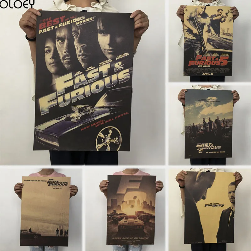 

OLOEY 1PC 50x35cm Speed And Passion Paul Wallker Walker Paul Memorial Film Poster Kraft Decorative Painting Core