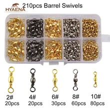 Hyaena 210 шт./кор. рыболовный шар подшипник Черное золото вращающийся барабан Вертлюг рыболовный Поворотный Комплект крюк разъемы