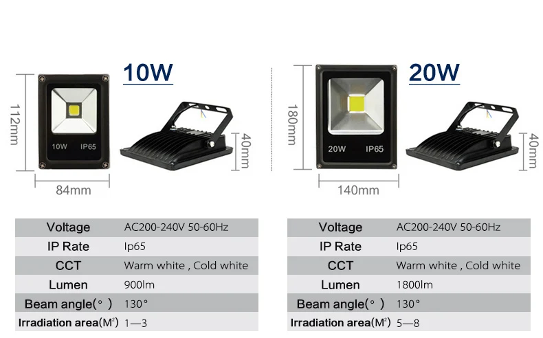 LED Flood Light Floodlight chip Waterproof IP66 IP6510W 20W 30W 50W Reflector Lamp Smart IC 220V Led Exterior Spot Outdoor Light solar flood lights