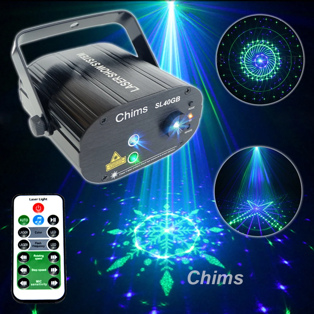 Chims RGB ضوء المرحلة حزب ضوء الليزر 96 نمط جهاز عرض ليزر Led الملونة DJ الموسيقى عيد الميلاد ديسكو ضوء مشاهدة الرقص DJ نادي بار