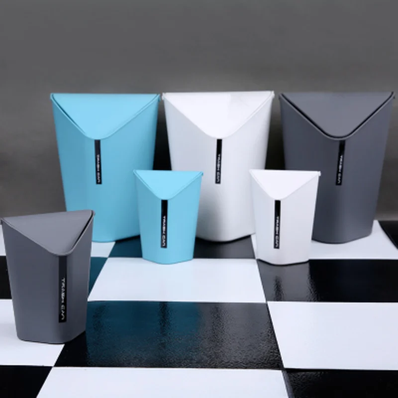 

2PC Kitchen Storage Bucket Plastic PP Office Desktop Trash Can Bathroom Living Room Cleaning Bucket Storage Accessories Supplies