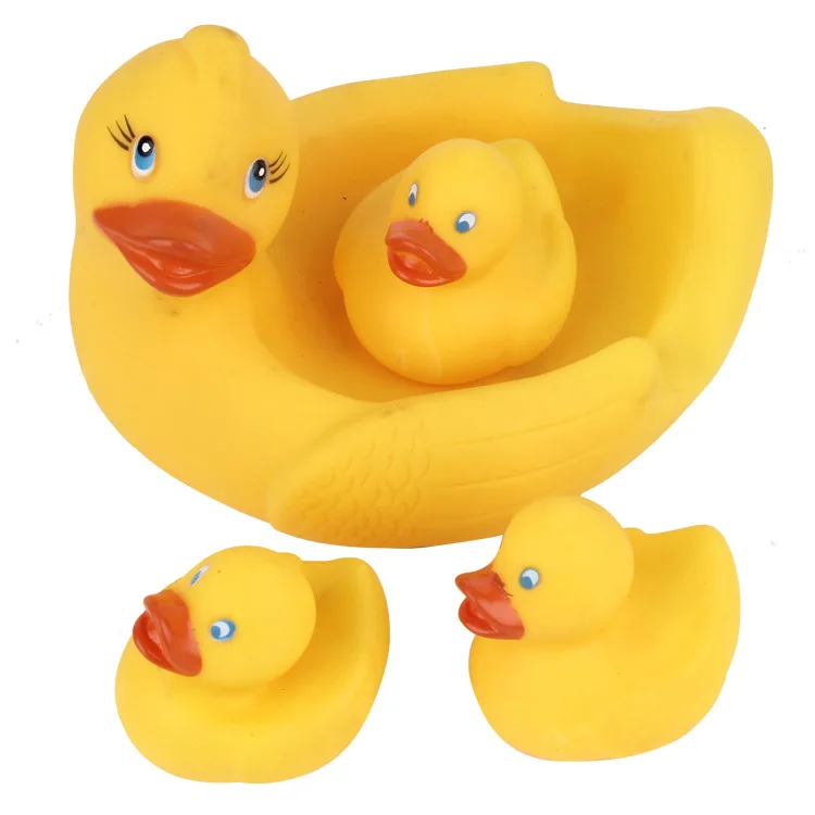 Животные, плавающие водные игрушки, красочные мягкие плавающие резиновые утки, сжимающие звук, пищащие игрушки для купания для детей, игрушки для купания - Цвет: Duck