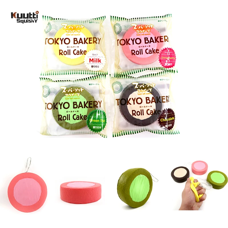 Kuutti Squishy Japan Original Packing Slow Rising Jumbo Scented Roll Cake Bakery Chocolate Strawberry Squishies Gifts | Мобильные
