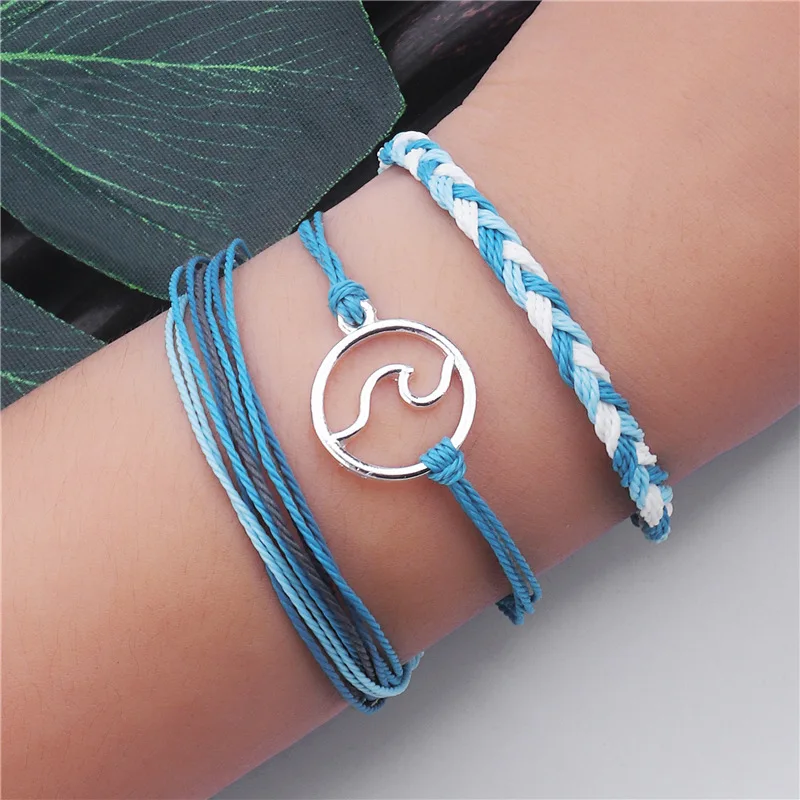 

BYPST bracelets for women Pure Life Hippie boho beach surf bracelets femme pokemon handmade wave charms bracelet