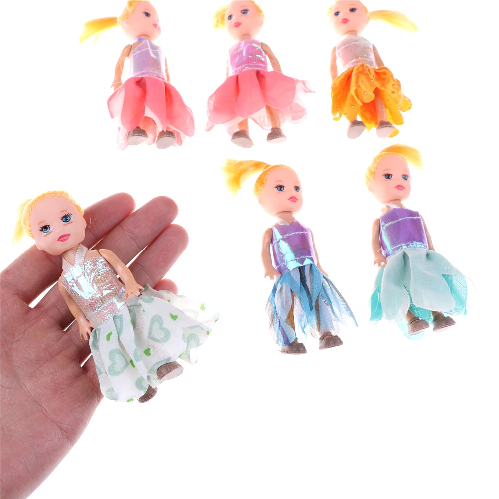 

2pcs/lot carttoon dolls children gift Girls birthday Small Doll For Kelly 3.5inch Dolls Toys For Barbie Dolls Kids Toys