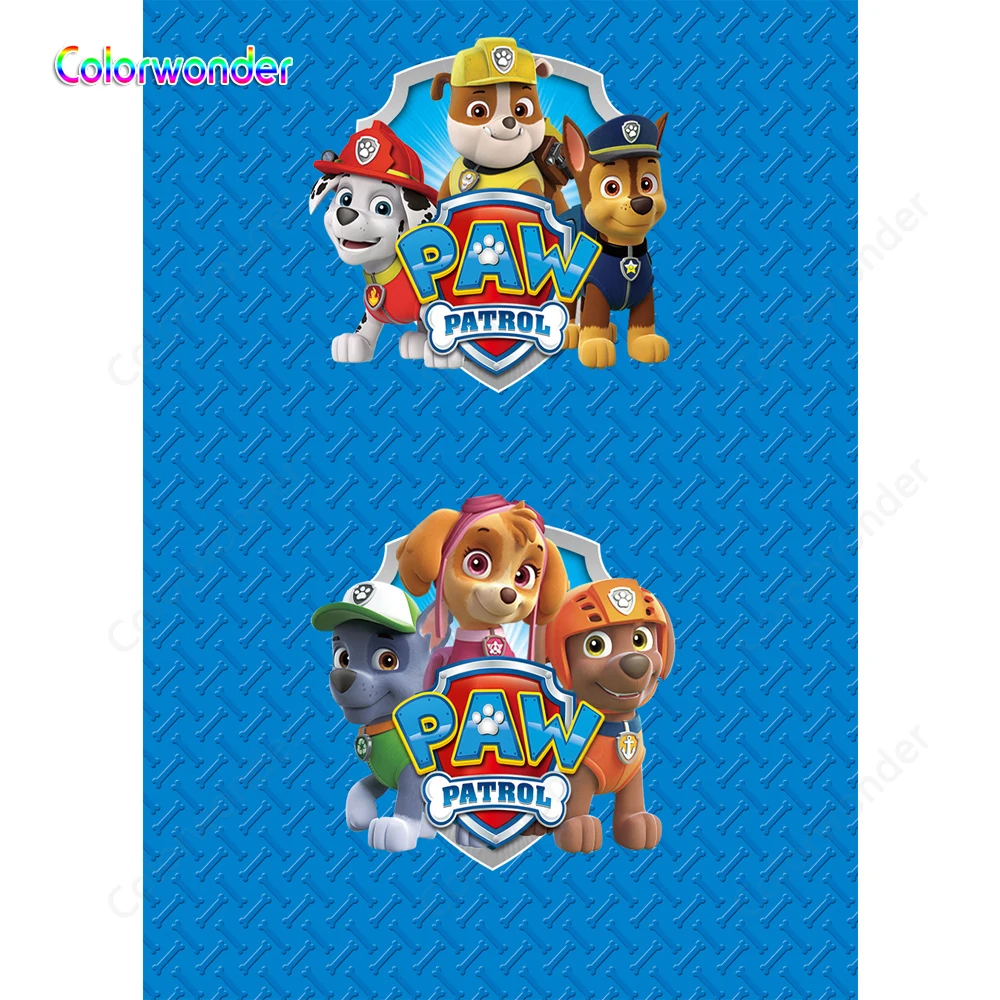 

Dogs Series Photography Background Baby Dogs with Different Business Attire 5x7ft Blue Backdrops with Bones for Kids Birthday