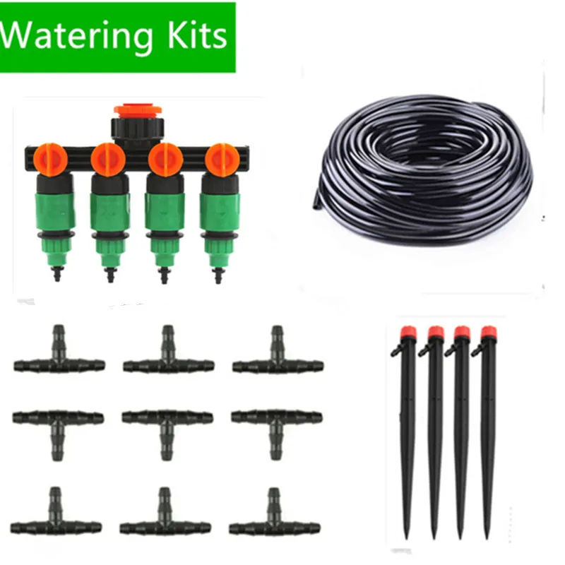 

50m Automatic Micro Drip Irrigation System Garden Irrigation Spray Self Watering Kits Timer With Adjustable Sprinkler BR01