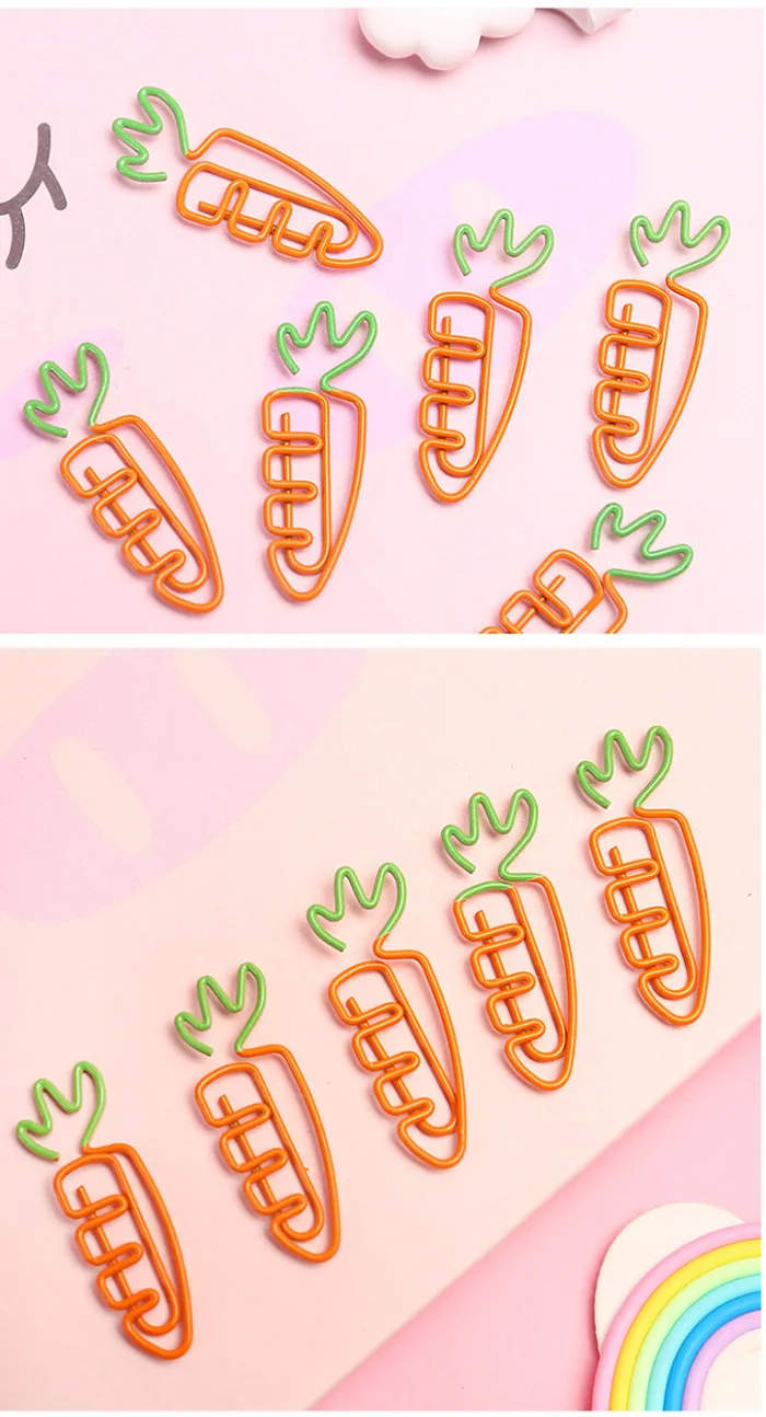4 шт./лот Симпатичные Морковь закладки Бумага клип морковь канцелярские зажимы украшения школьные принадлежности