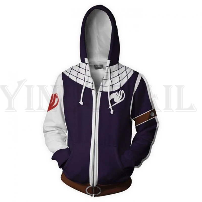 

Anime Fairy Tail Sweatshirts Men and Women Zipper Hoodies Lucy 3d Print Hooded Jacket for Boys Heatblast Harajuku Streetwear