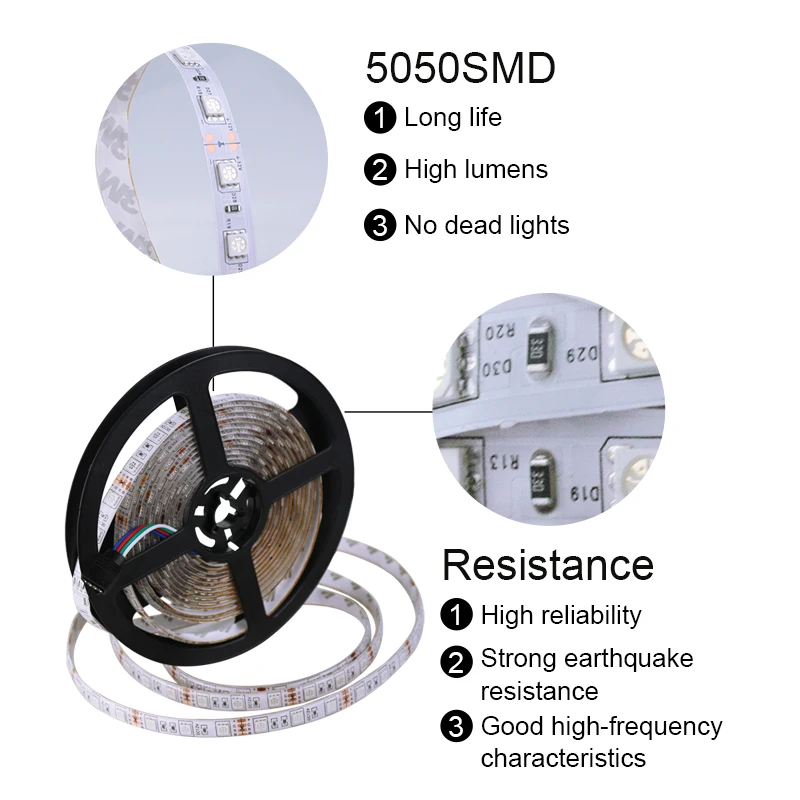 Foxanon 5050 RGB светодиодный светильник 12 В постоянного тока 60 Светодиодный/м rgb светодиодный s Лента Диодная лента 1 м 2 м 3 м 4 м 5 м с контроллером лампа для украшения дома