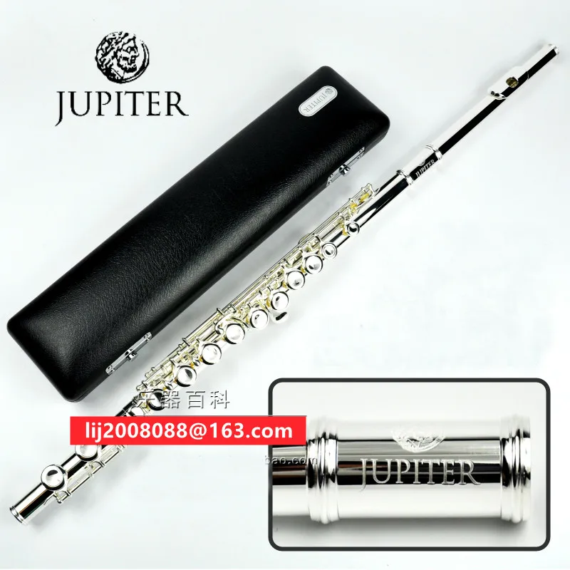 

New JUPITER JFL-511ES 16 Holes Closed C Key Flute Cupronickel Silvering Concert Flute Case Cleaning Cloth Stick GlovesPadded Bag