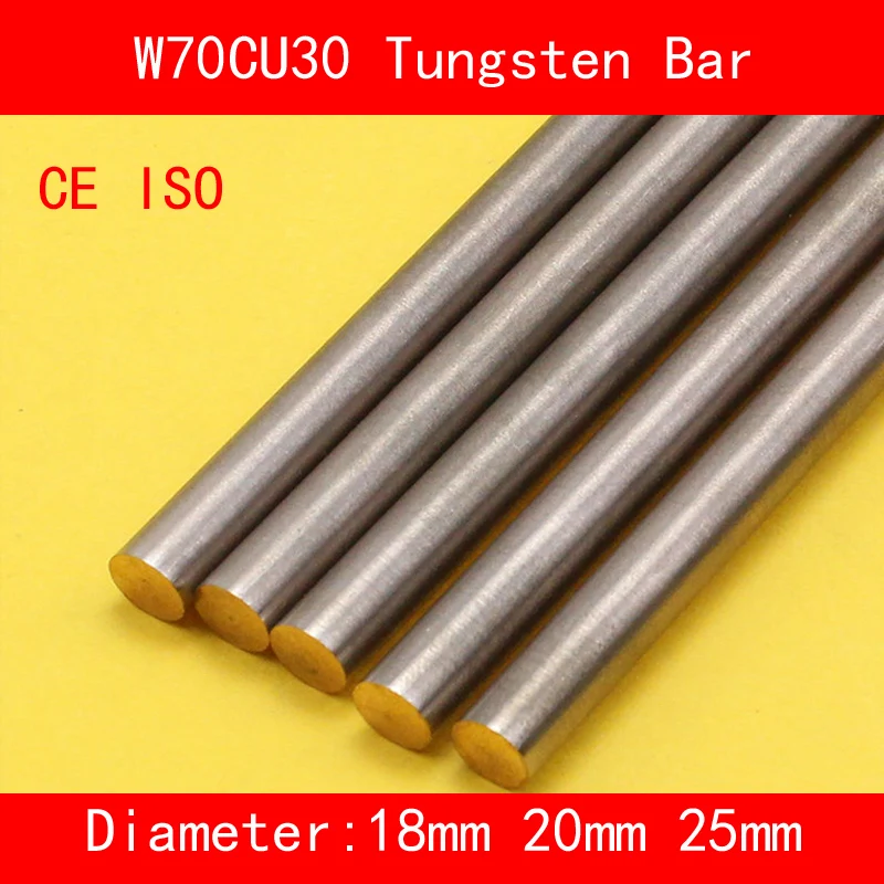 Diameter 18mm 20mm 25mm Length 100mm Tungsten Copper Alloy Bar Rod