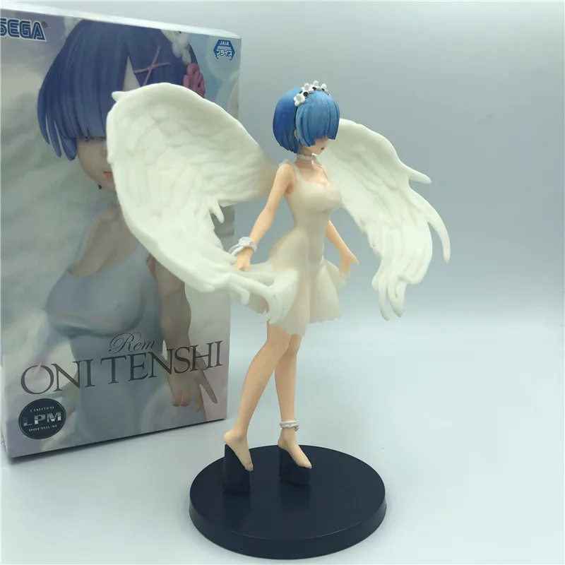 Аниме Re: жизнь в другом мире от zero Angel wings Rem Прозрачное платье ПВХ фигурка Милая Rem модель игрушки 23 см