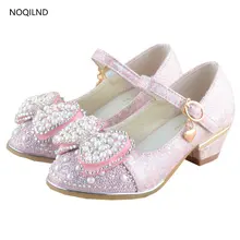 Kids High Heel Leather Shoes In Girls Butterfly Knot Princess Casual Shoes Children dancing Performance Shoes Fashion good match