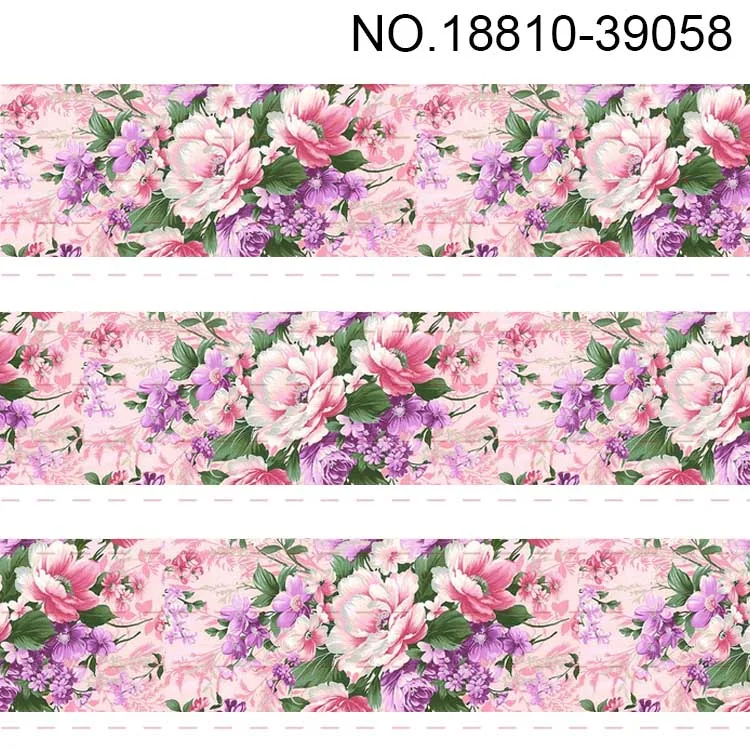 10 метров-разных размеров-цветы шаблон Grosgrain ленты-красивые цветы узор печатные ленты - Цвет: 18810-39058