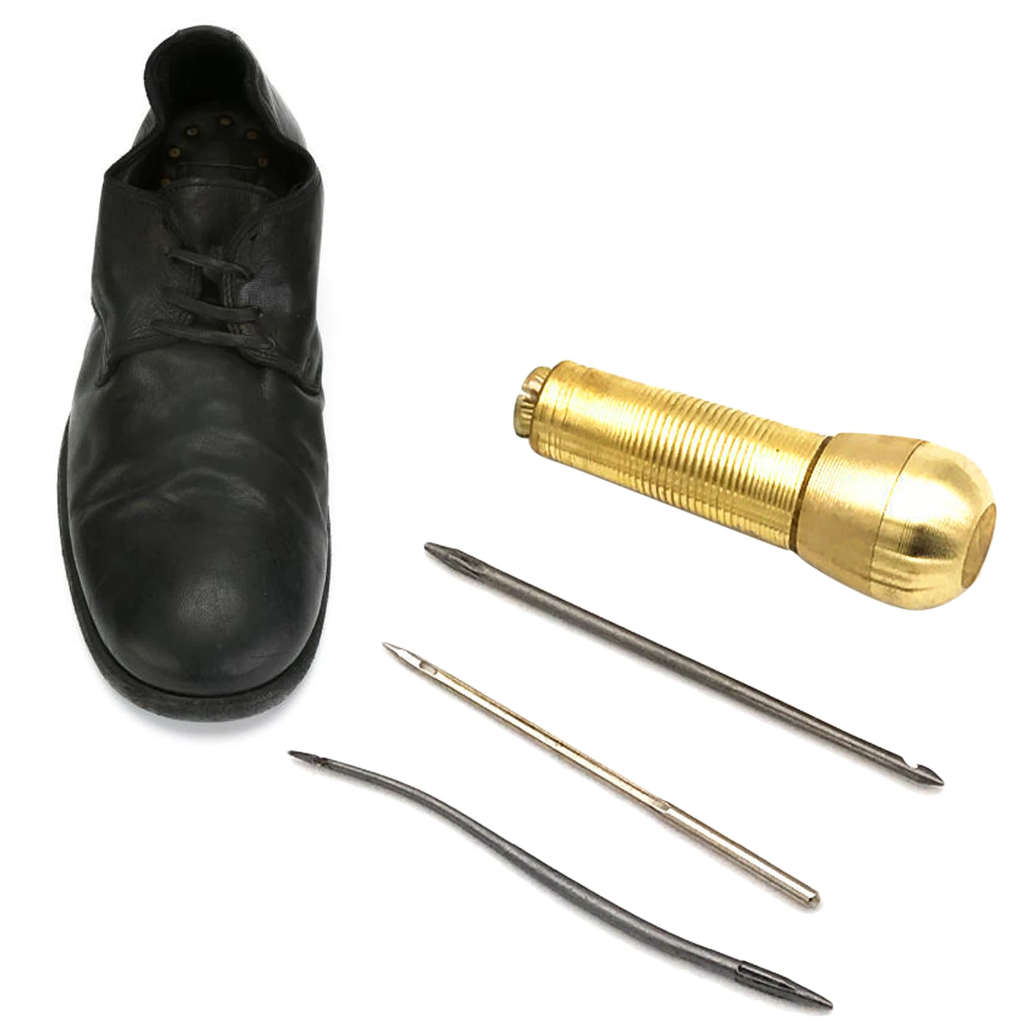 

4pcs Leather Canvas Stitching Shoes Repair Tool Hand Punch Sewing Needle Cone Awl Set for Leathercraft Handcraft