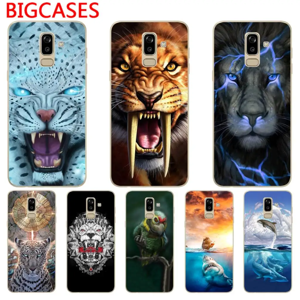 

For Samsung Galaxy J3 J5 J7 2017 J4 J6 J8 2018 Case Cover EU Version Soft TPU Silicone Cool Animal Printed Protect Phone Shell