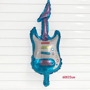 

New 50PC mini 22*60cm guitar balloon Aluminum foil balloon birthday Music party decorations kids toy Supplies wholesale