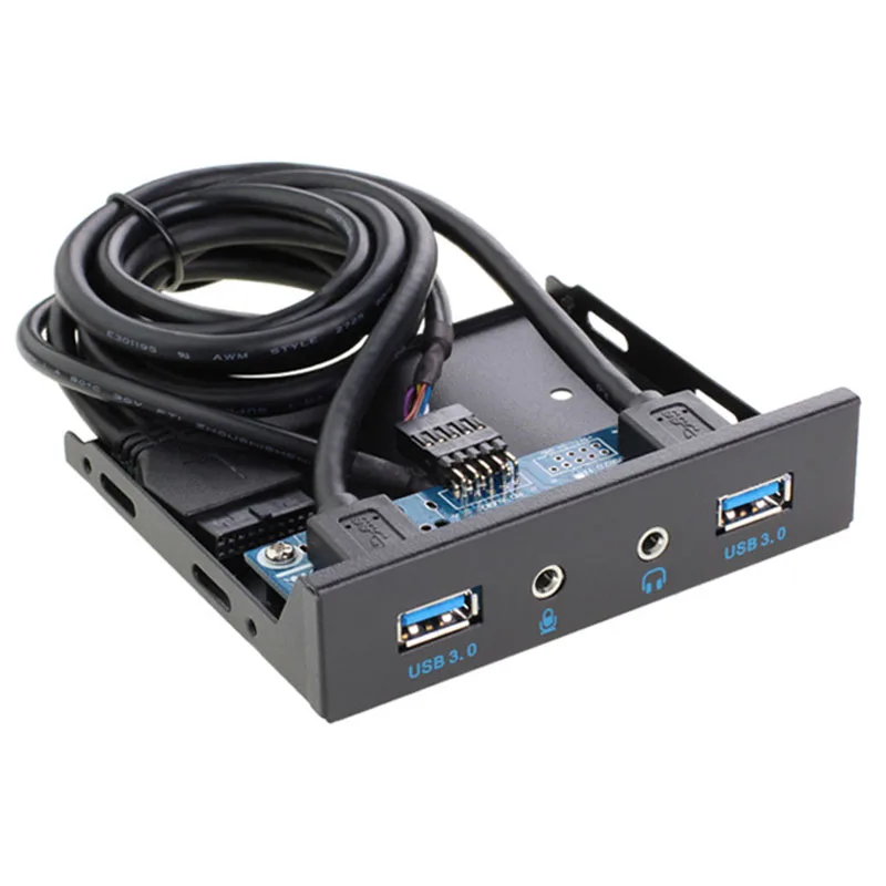 En-Labs 2 порта USB 3,0 концентратор PC 3,5 Передняя панель аудио разъем микрофон, USB 20 pin Материнская плата к двойному USB 3,0 гнездовой разветвитель