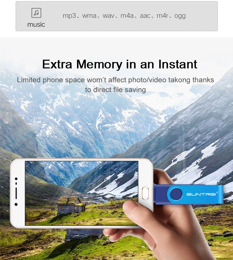 Suntrsi OTG USB флеш-накопитель 32 Гб 16 Гб Флешка для смартфона/планшета/ПК USB2.0 Поворотная USB флешка 64 ГБ 8 ГБ реальная емкость