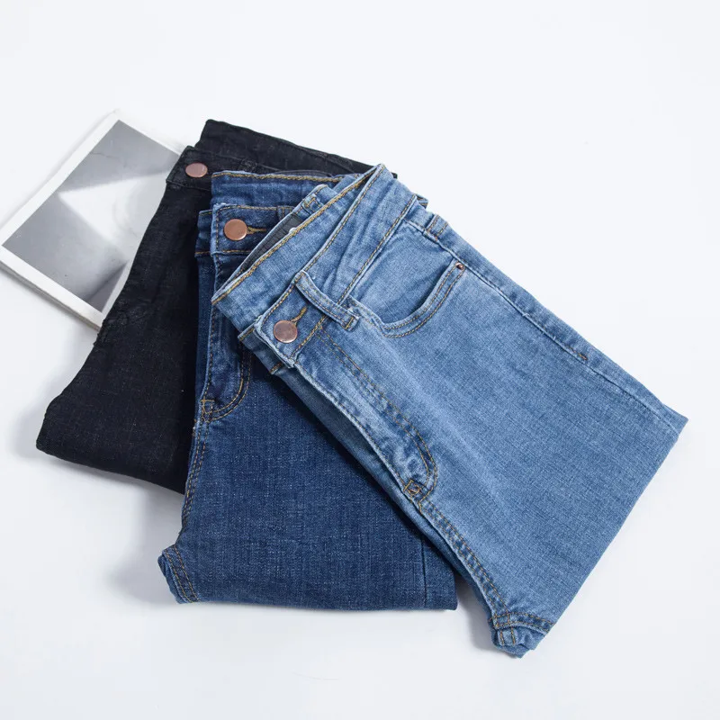 JUJULAND New Slim Stretch High Waist Skinny Jeans Female Scratch Worn Feet Vintage Black Blue Pencil Pants Women Jeans 8138 JUJULAND New Slim Stretch High Waist Skinny Jeans Female Scratch Worn Feet Vintage Black Blue Pencil Pants Women Jeans 8138