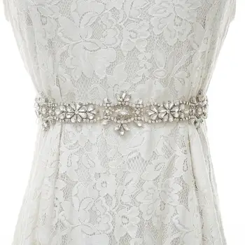 

Silver Crystal Wedding Dress Belt Rhinestones Bridal Belt Diamond Wedding Sash For Wedding Dresses S177S