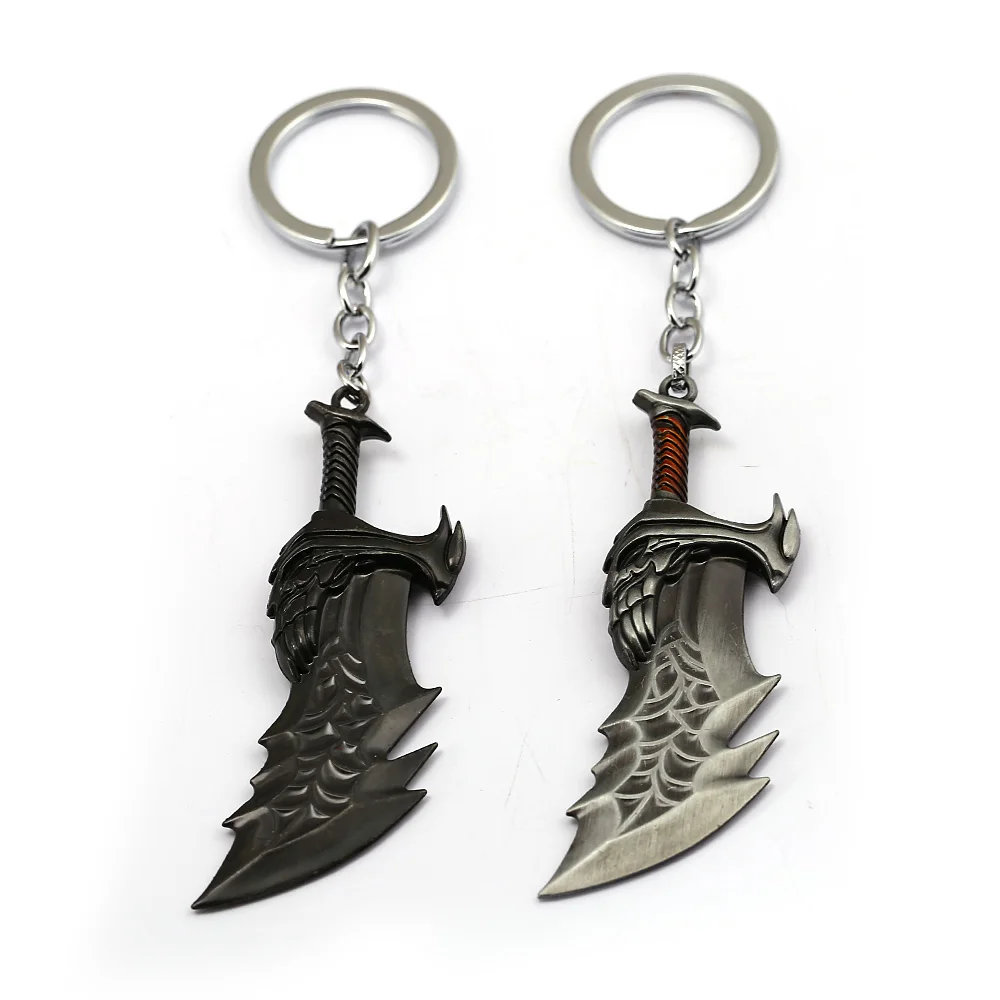 

Promotion God Of War 4 Keychain Kratos Axe Key Chains Sword OLYMPUS KRATOS Weapons Metal Pendant Keyring Men Souvenir Jewelry