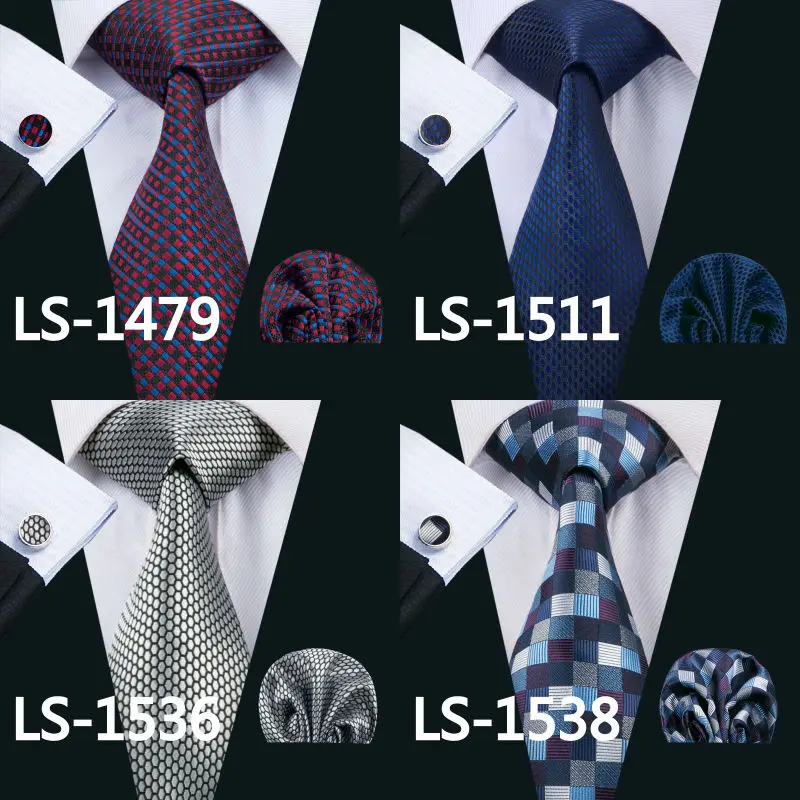 LS-337 Горячие Для мужчин галстук синий полосатый 100% шелк жаккардовый плетеный галстук Hanky комплект запонок для Для мужчин вечернее свадебное