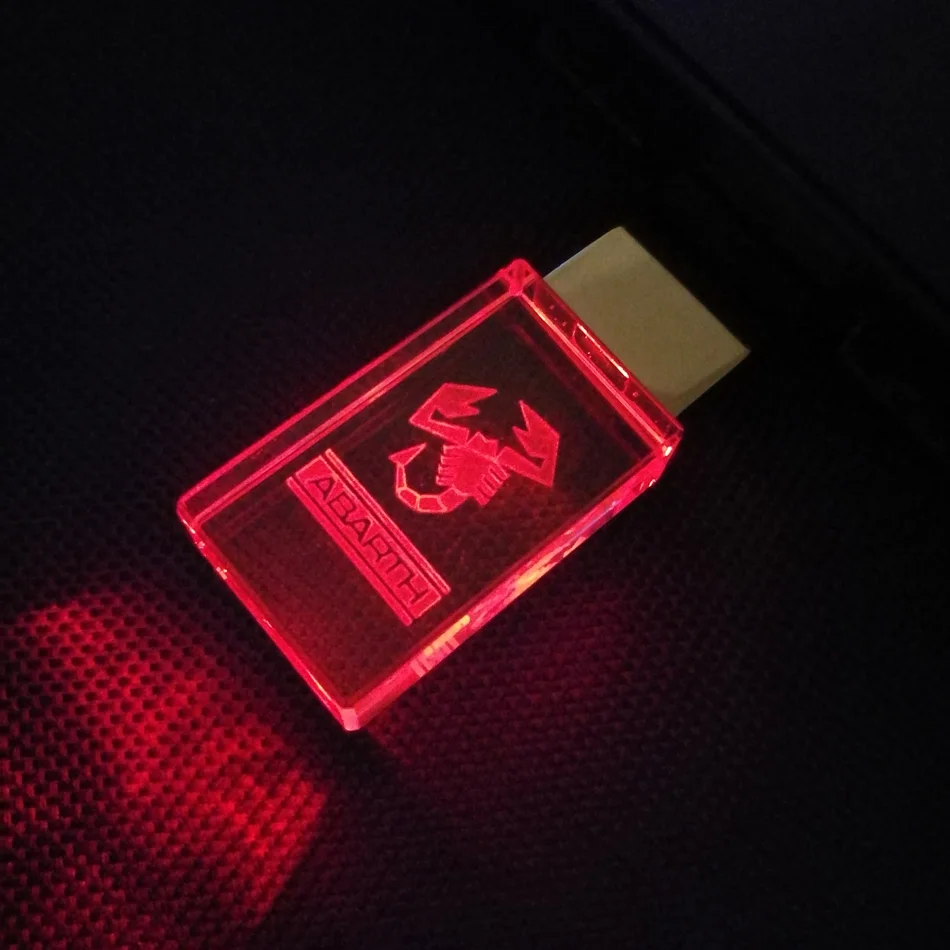 Crystal glass USB Flash Drive , Personality cars Logo pen drive 8GB