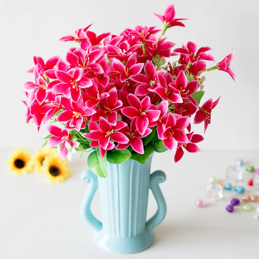 

New Real Touch Artificial Flowers Wedding Decorative Flowers Calla Lily Silk Fake Flowers Wedding Party Decoration Accessories