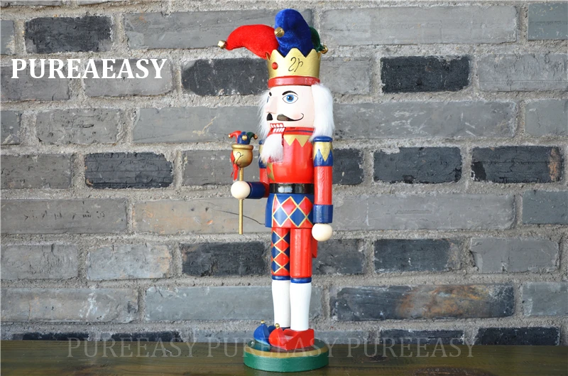37cm madeira nutcrackers coleção natal palhaço nutcrackers