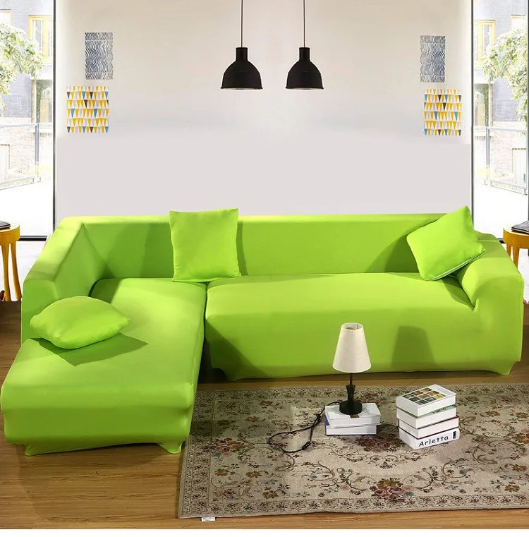 L Shape Stretch Elastic Fabric Sofa Cover Pet Corner Couch Cover