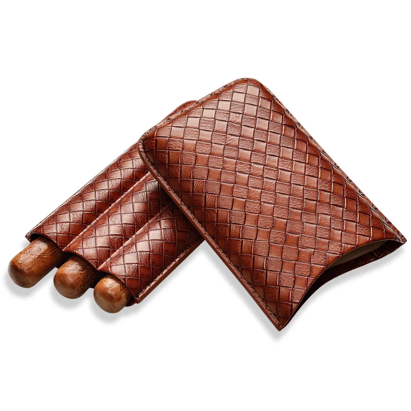 

Cigar Set Cigar Wrinkle Sleeve Set Cigar Moisturizing Case Portable Cigar Set Three Packed Cigar Cover CP-1018