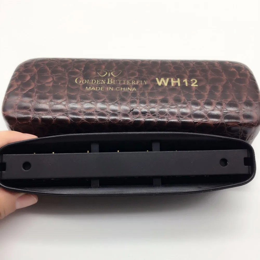 Хроматическая гармоника WH12 с золотыми бабочками профессиональный музыкальный