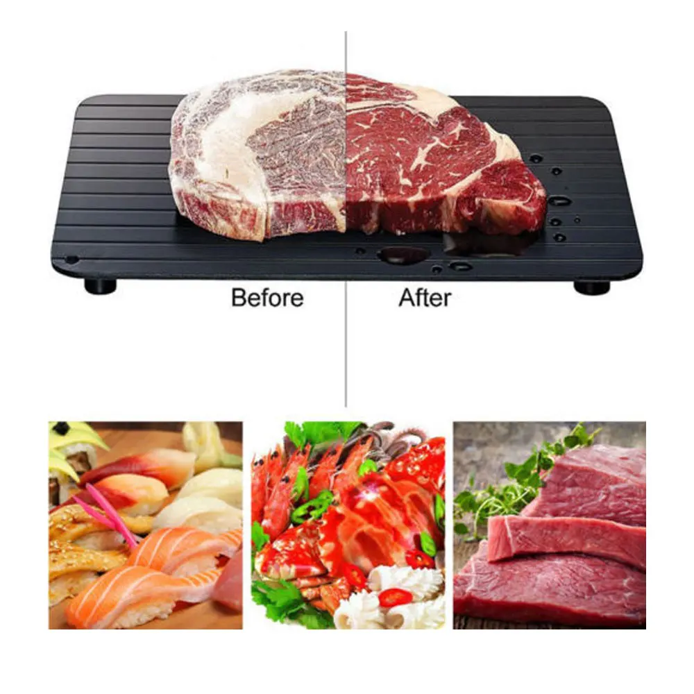 Pawaca Fast Magic Defrost Tray Thaw Frozen Plate Silicon - containing Corner Rapid Defrosting Aluminum Sheet Kitchen Gadget Tool Pawaca Fast Magic Defrost Tray Thaw Frozen Plate Silicon - containing Corner Rapid Defrosting Aluminum Sheet Kitchen Gadget Tool