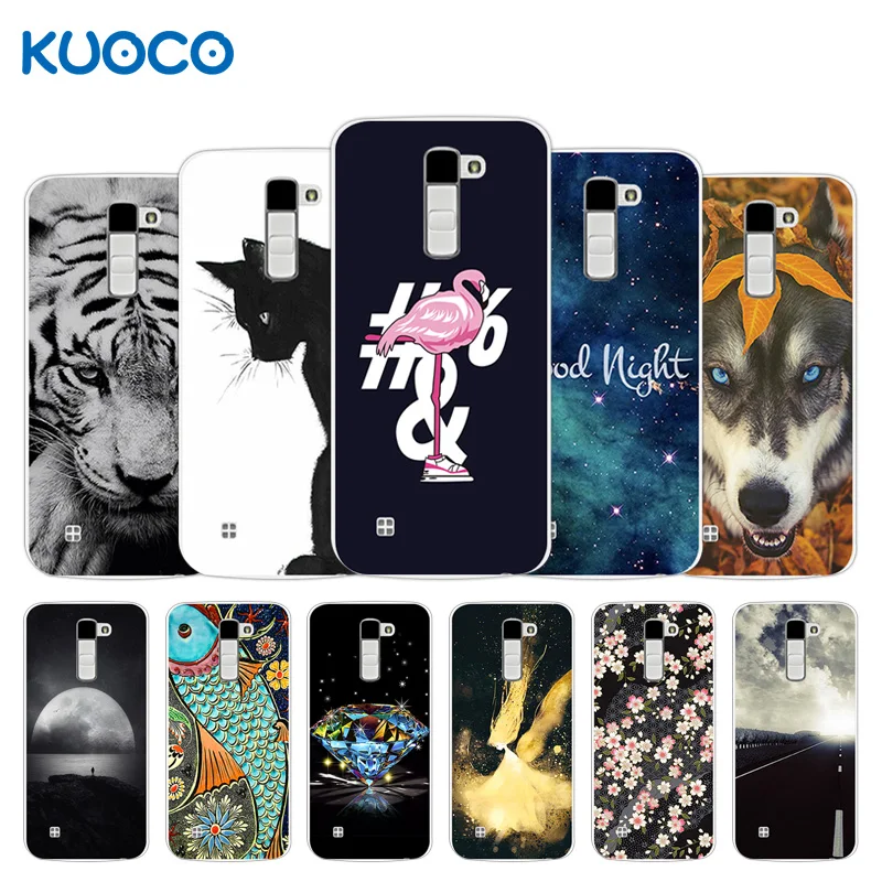 

For LG K10 Lte K 10 K420N M2 K410 K430DS F670 Dual Phone Case Tiger Design Back Cover for LG K10 Silicone Clear Capa Bag