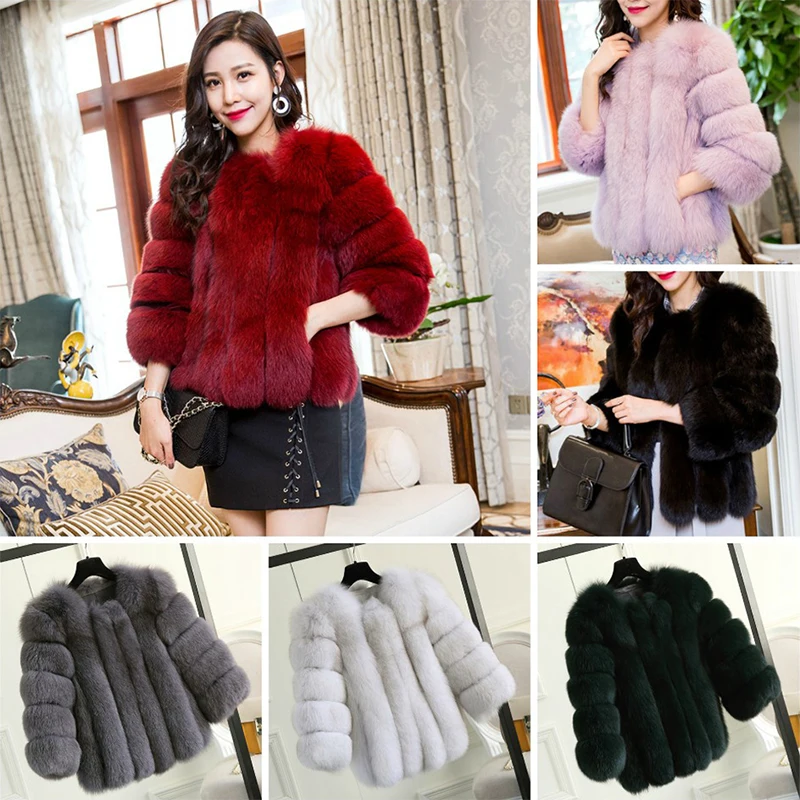 

ETHEL ANDERSON 100% Women's Real Fox Fur Coat Winter Female Fur Jacket Genuine Leather Silver Real Fox Fur Coats